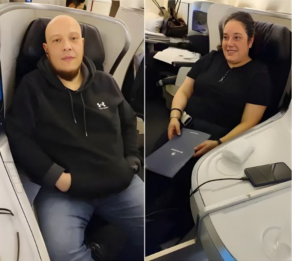 Carlos and Elisa in business class